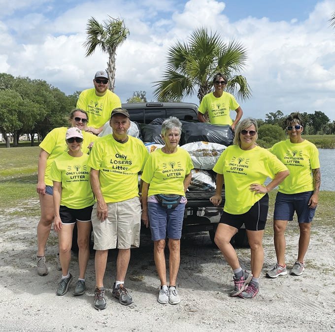 Eight friends and family members participated in last year's Keep LaBelle Beautiful clean-up event.